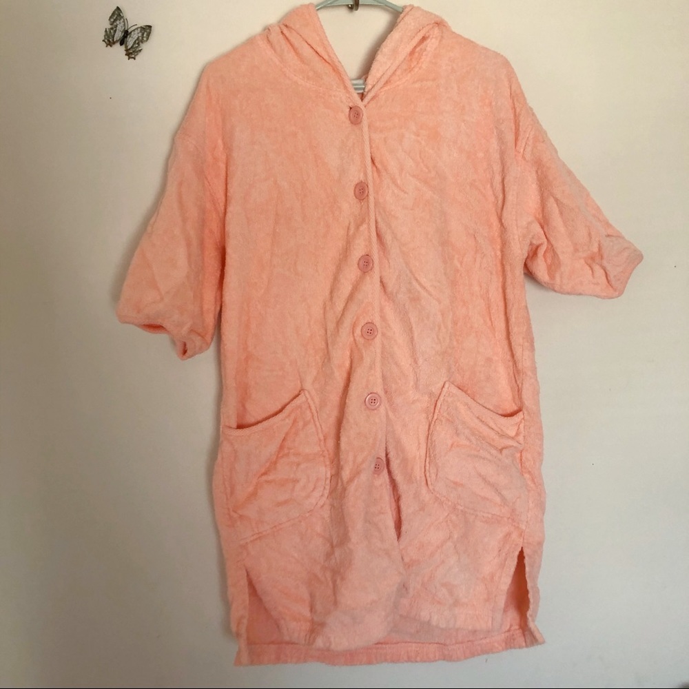 Delicates SPA Peach Towel Robe with Buttons